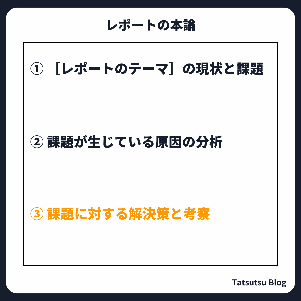 課題に対する解決策を書く